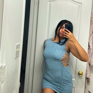 Baby blue mini dress